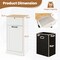 10 Gallon White MDF Laundry Hamper with Tilt-Out Cabinet Drawer and Portable Handle for Bathroom